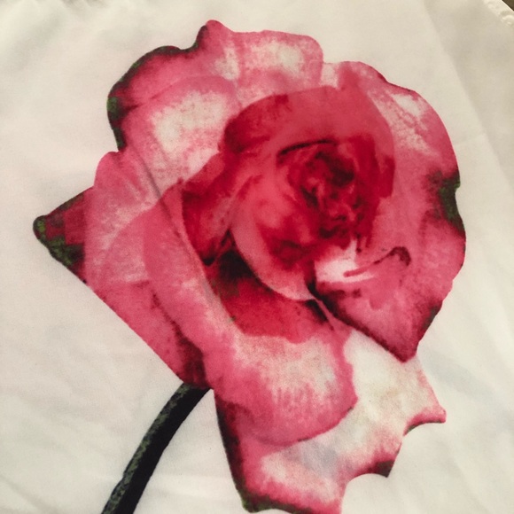 MICRO LIGHT white and pink rose dress size medium - Picture 4 of 7